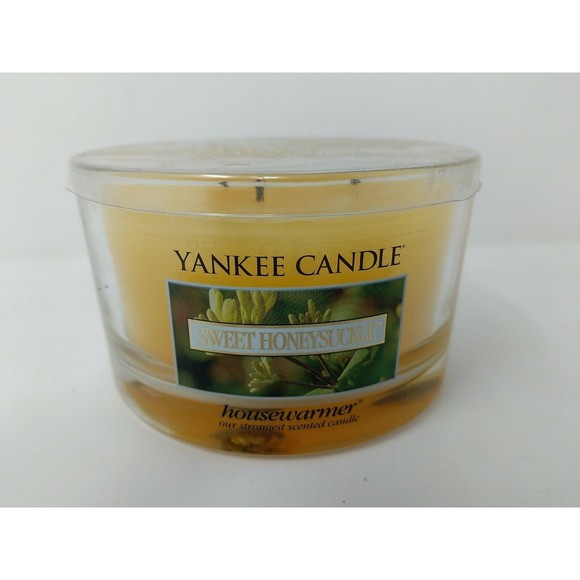 Yankee Candle Sweet Honeysuckle White Label Housewarmer 17 Oz Large Retired VTG - Picture 1 of 5